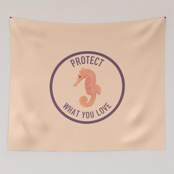 Item preview, Protect What You Love Seahorse Apricot Eggplant designed and sold by Saltycurrent1.