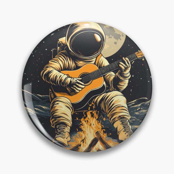 Item preview, Galaxy Astronaut Guitarist Campfire Lunar Surface designed and sold by GrinGalore.