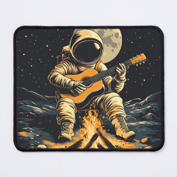 Item preview, Galaxy Astronaut Guitarist Campfire Lunar Surface designed and sold by GrinGalore.