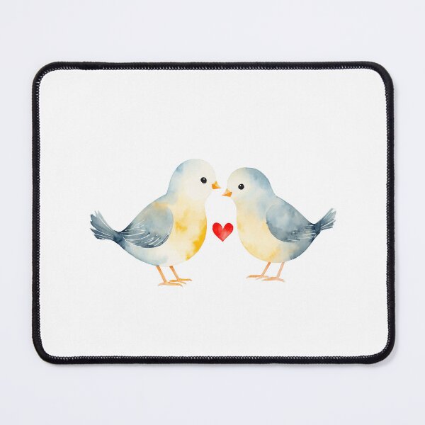 Item preview, Watercolor lovebirds and hearts, watercolor birds, valentine day, love, adorable lovebirds designed and sold by Victoria Riabov.