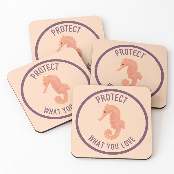 Item preview, Protect What You Love Seahorse Apricot Aubergine transparent backround designed and sold by Saltycurrent1.