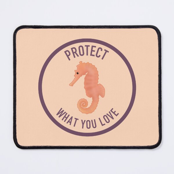Item preview, Protect What You Love Seahorse Apricot Aubergine transparent backround designed and sold by Saltycurrent1.