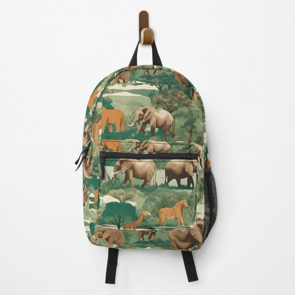 Item preview, African Safari Print Exotic Elephants Giraffes Wildlife Safari Adventure designed and sold by stxaris.