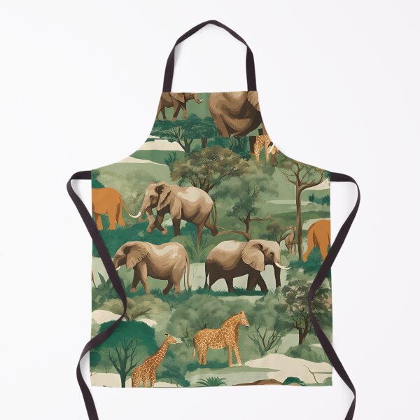 Item preview, African Safari Print Exotic Elephants Giraffes Wildlife Safari Adventure designed and sold by stxaris.