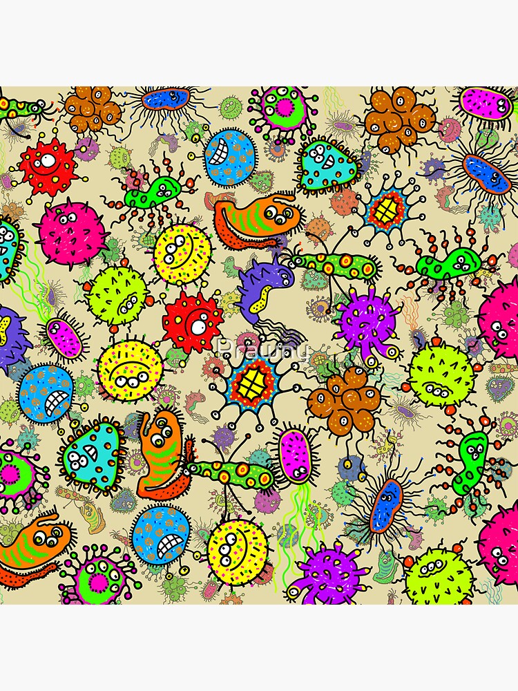 "Doodle Germs" Sticker by Prawny | Redbubble