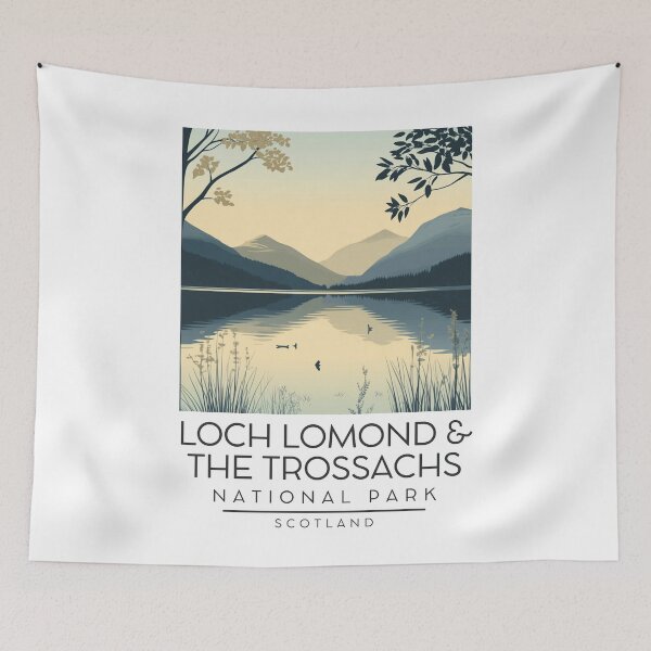 Item preview, A Vintage Illustration of Loch Lomond and The Trossachs National Park - Scotland designed and sold by GoodOldVintage.