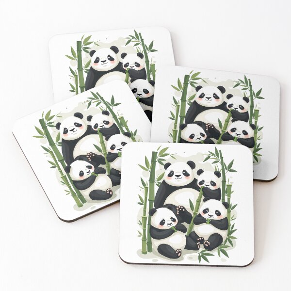 Item preview, Adorable Panda and Bamboo All-Over Print Pattern on White Background designed and sold by VibeTCreations.