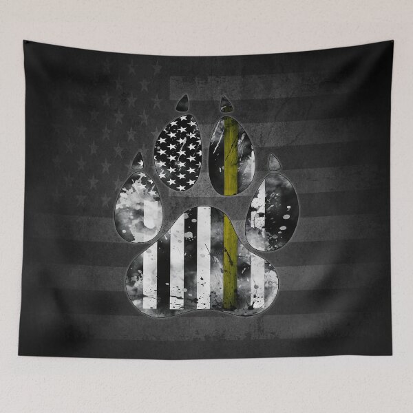 Item preview, K9 Thin Yellow Line Flag Paw designed and sold by artistwill.