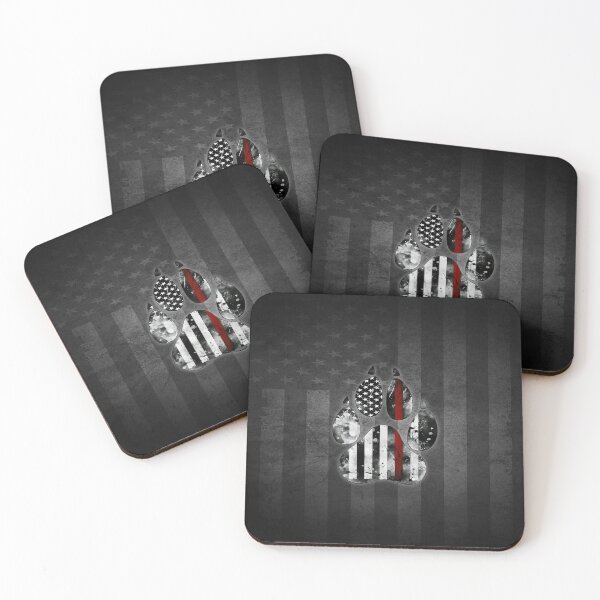 Item preview, K9 Thin Red Line Flag Paw designed and sold by artistwill.