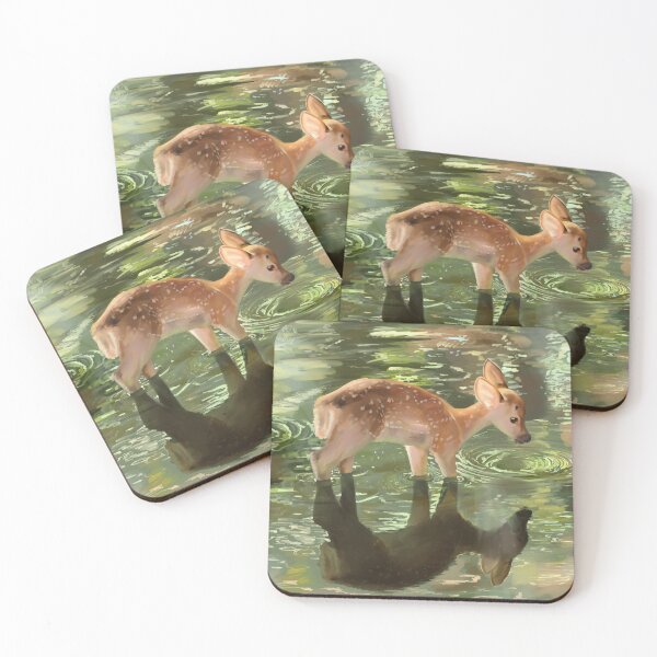 Item preview, deer in the pond designed and sold by velvetswaan.