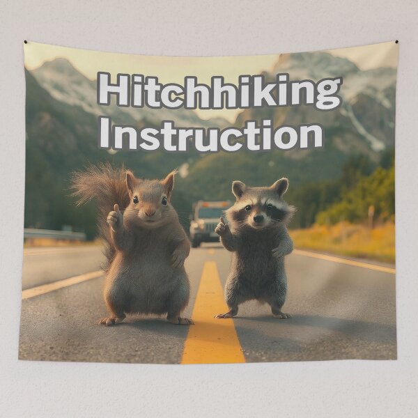 Item preview, hitchhiking Instructions designed and sold by Surreallytee.