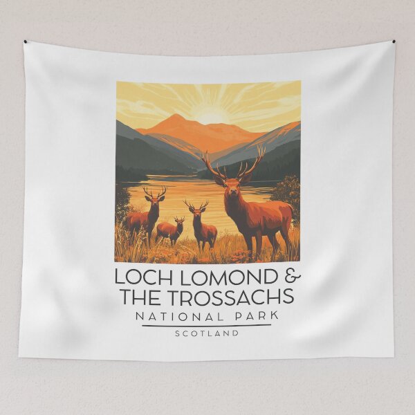 Item preview, A Vintage Illustration of Loch Lomond and The Trossachs National Park - Scotland designed and sold by GoodOldVintage.