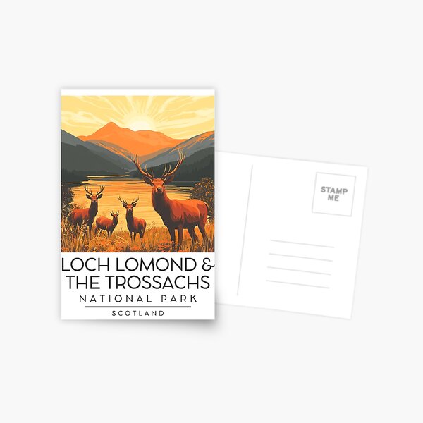 Item preview, A Vintage Illustration of Loch Lomond and The Trossachs National Park - Scotland designed and sold by GoodOldVintage.