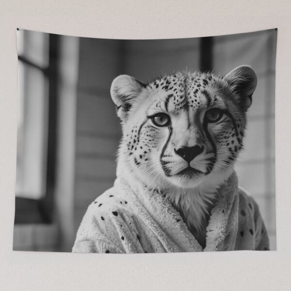 Item preview, Cheetah Relaxing in Bathrobe designed and sold by vk09.
