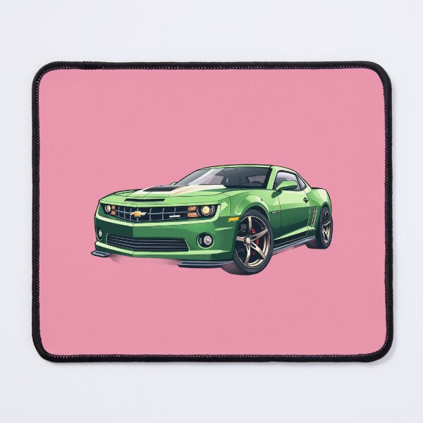 Item preview, Luminous green camaro against pink linear comic illustration designed and sold by kahida.