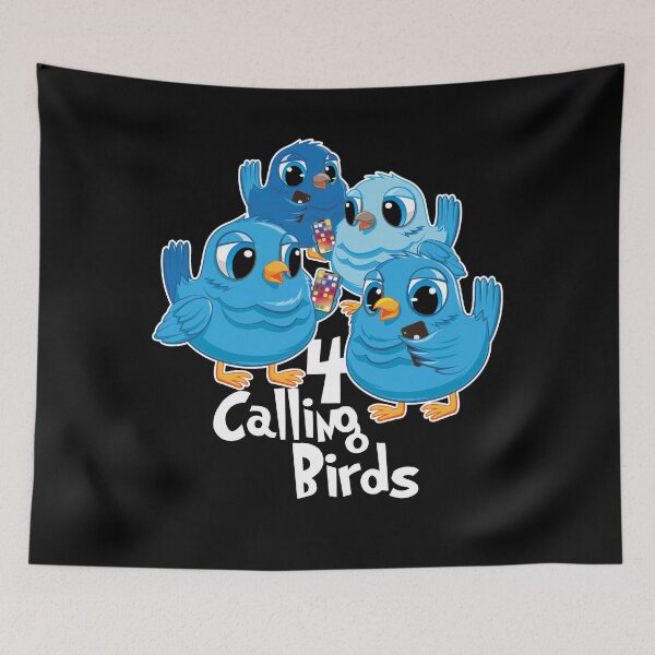 Item preview, 4 Calling Birds Funny Design designed and sold by PNGShop.