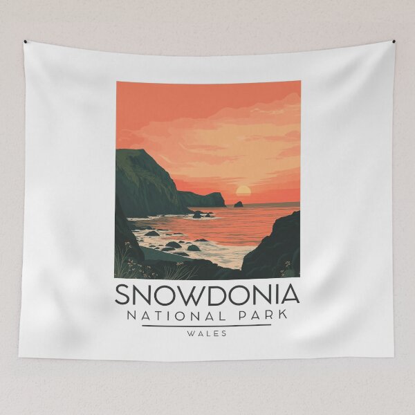 Item preview, A Vintage Illustration of Snowdonia National Park (Eryri) - Wales designed and sold by GoodOldVintage.
