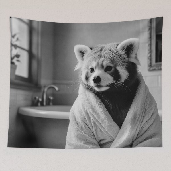 Item preview, Red Panda Relaxing in Cozy Bathrobe designed and sold by vk09.