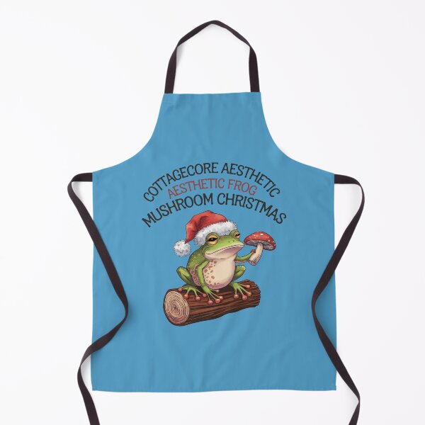 Item preview, Cottagecore Frog Sitting On Tree Stump Holding A Mushroom Wearing A Santa Hat. designed and sold by thespecialtyhub.
