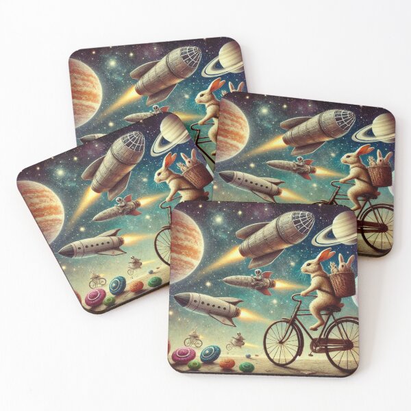 Item preview, Cosmic Bunny Ride – Journey Through Space designed and sold by Dogandesighn.