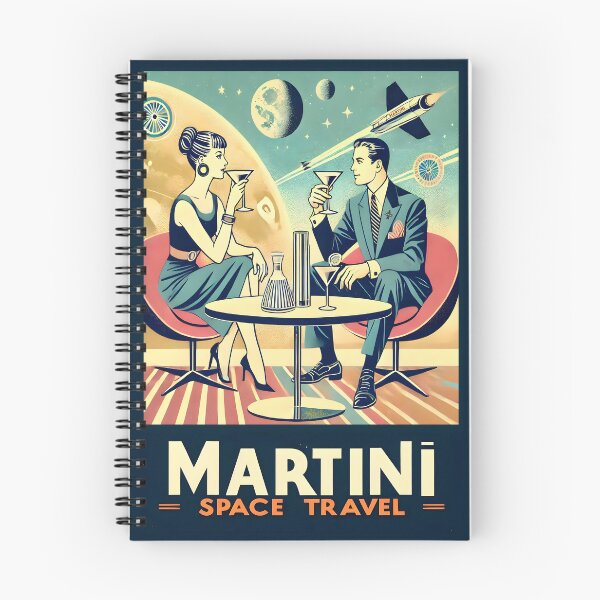 Item preview, Mid Century Space Age Martini Space Travel Poster designed and sold by Lee Hiller Designs.