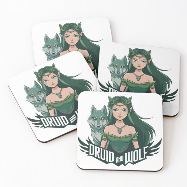 Item preview, Druid With Wolf Mythical Fantasy Style Elf designed and sold by Cr320.