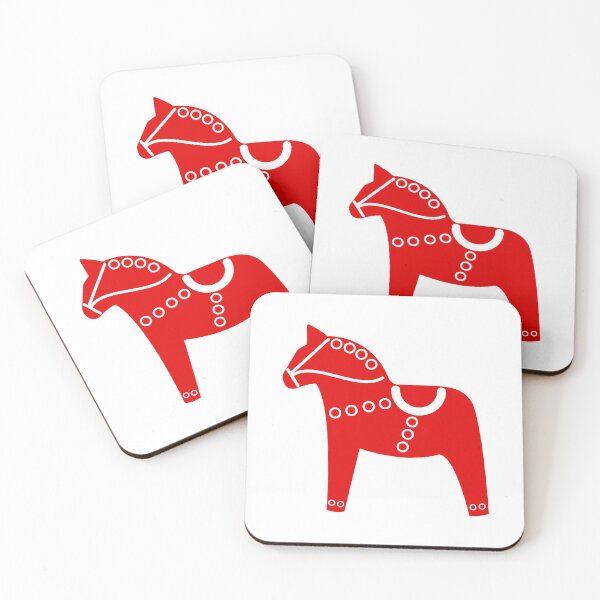 Aperçu de l'œuvre Art populaire scandinave - Cheval de Dala rouge créée et vendue par mikistudio.