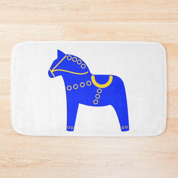 Aperçu de l'œuvre Art populaire scandinave - Cheval Dala bleu créée et vendue par mikistudio.