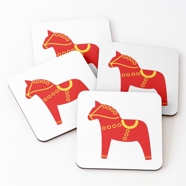 Aperçu de l'œuvre Art populaire scandinave - Cheval de Dala rouge créée et vendue par mikistudio.