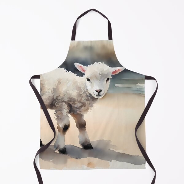Item preview, Little White Lamb on Beach designed and sold by CalmnessbyChoice.