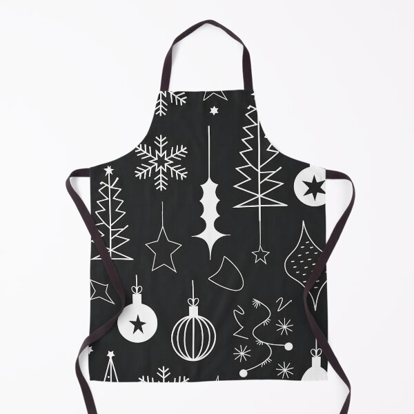 Item preview, christmas trees and snow on black and white pattern designed and sold by Haji  Kamora.