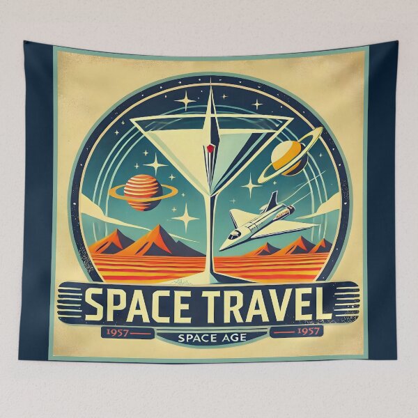 Item preview, Mid Century Space Age Martini Space Travel 1957 Logo designed and sold by Lee Hiller Designs.
