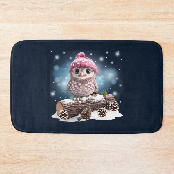 Item preview, Owl in winter on a log designed and sold by Topmel.