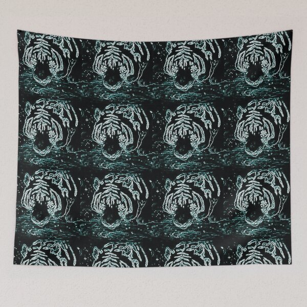 Item preview, Blue Tiger Black Background designed and sold by mystic-lore.