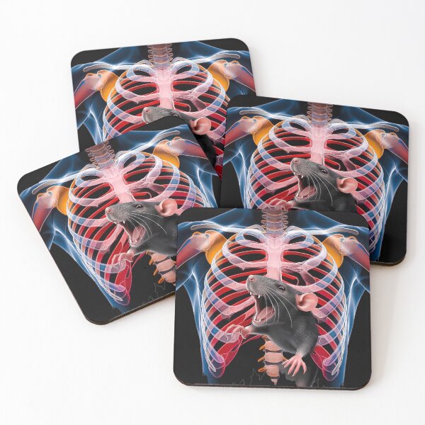 Item preview, X-ray Rat in My Ribcage Surreal Anatomy Art designed and sold by Amanda's Factory.