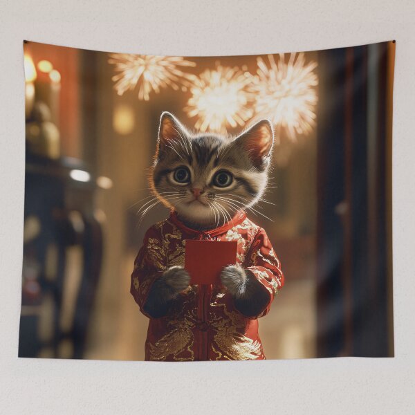 Item preview, Kitten's New Year Celebration designed and sold by NomadicDreamer.