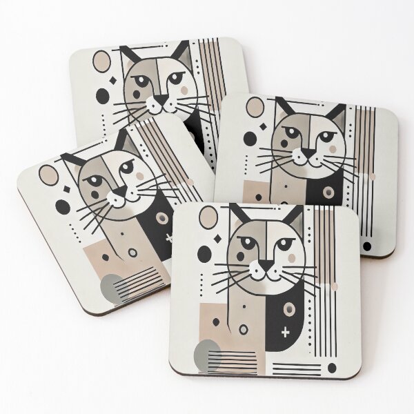 Artikelvorschau, Moderne abstrakte Katze – Minimalistisches Katzendesign für trendige Kunstliebhaber entworfen und verkauft von klimov0101.