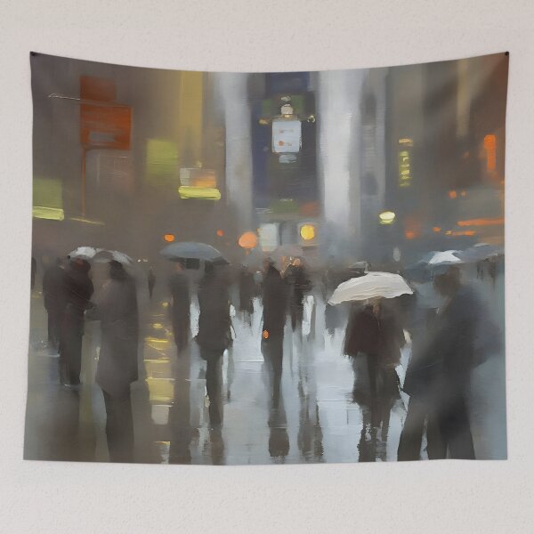 Item preview, Rainy City Street Urban  designed and sold by ArtsyWishesShop.