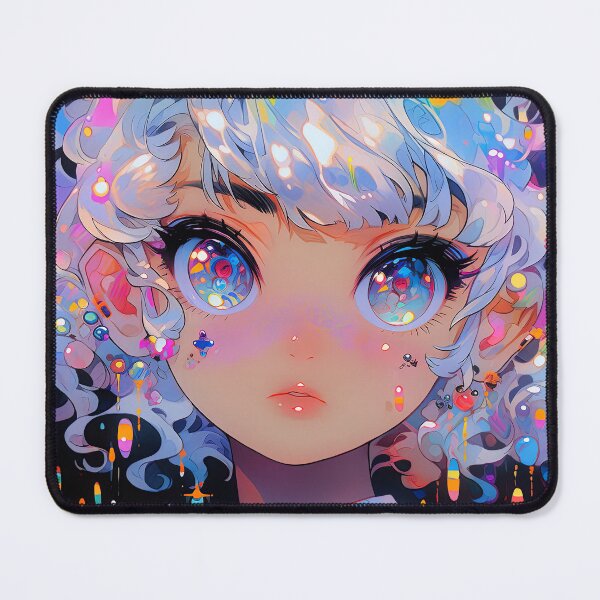 Item preview, Iridescent Pastel Eyes Anime Girl designed and sold by bubblegoth.