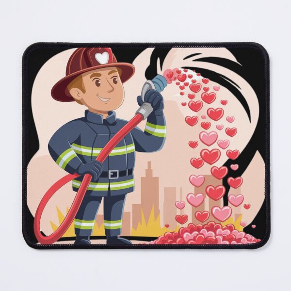 Item preview, Valentine's Day Firefighter designed and sold by ladyindigital.