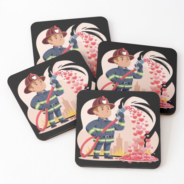 Item preview, Valentine's Day Firefighter designed and sold by ladyindigital.