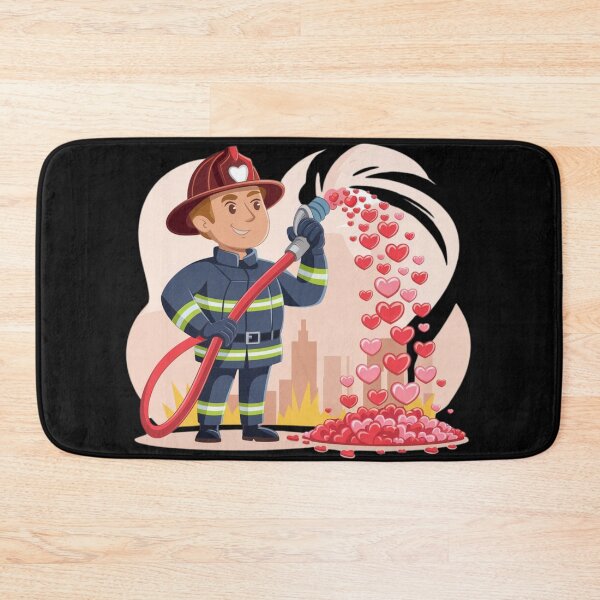 Item preview, Valentine's Day Firefighter designed and sold by ladyindigital.