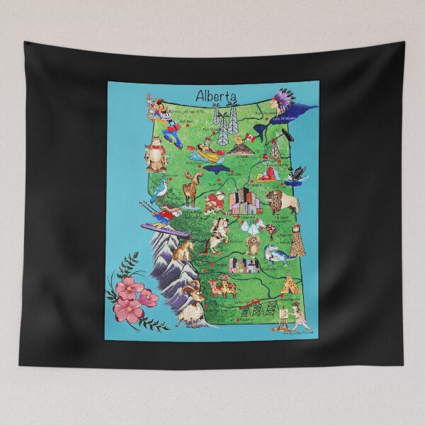 Item preview, Illustrated map of Alberta designed and sold by Linda Finstad.
