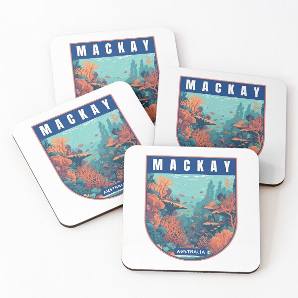 Item preview, Mackay in Queensland Australia - Great Barrier Reef - Art Travel Badge designed and sold by MaateoDesign.