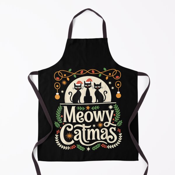 Item preview, Cute Christmas Cats – Black Cats Saying Meowy Catmas designed and sold by TiaraHans.