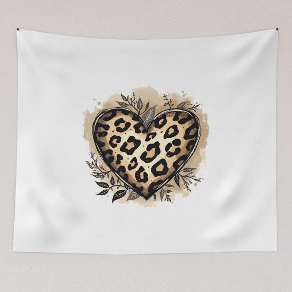 Item preview, heart with a leopard print pattern designed and sold by jkrphoto.