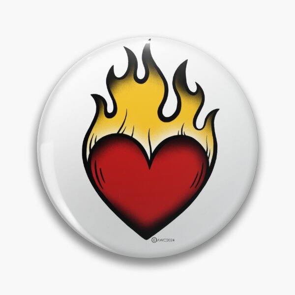 Item preview, Heart on fire Classic tattoo design  designed and sold by The-AWC.