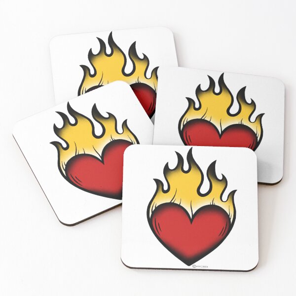 Item preview, Heart on fire Classic tattoo design  designed and sold by The-AWC.