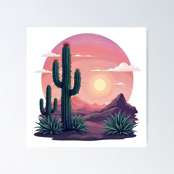 Item preview, T-Shirt Design Trending: CACTUS IN THE DESERT designed and sold by ForeverPrintsOK.
