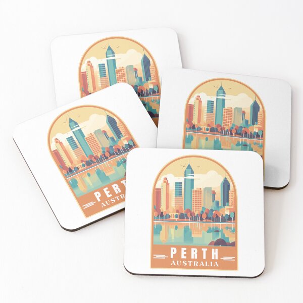 Item preview, Retro Perth in Western Australia Vector Art Travel Landscape designed and sold by MaateoDesign.